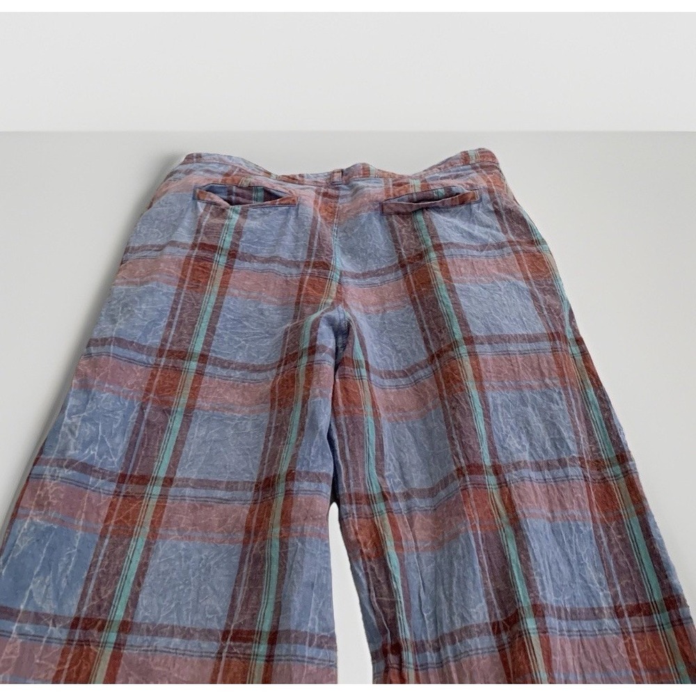 Anthropologie Plaid Pants Wide Leg 8 - Picture 6 of 9
